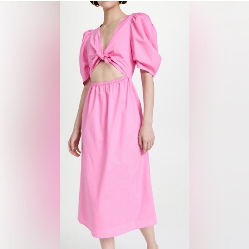 WAYF Pink Cut-Out Midi Dress Peggy - Picture 2 of 9